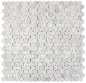 Elysium Tiles Hexagon Snow White Polished 11.75" x 12" Mosaic Tile