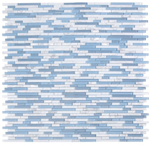 Elysium Tiles Linear Carrara Blue 11.75" x 12" Mosaic Tile