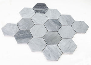 Elysium Tiles Hexagon Mix Grey 10.25" x 11.75" Mosaic Tile