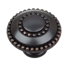 Load image into Gallery viewer, 35mm (1.375&quot;) Brushed Pewter Round Double Ring Beaded Cabinet Knob
