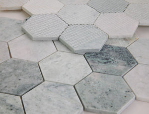 Elysium Tiles Hexagon Green 10.25" x 11.75" Mosaic Tile