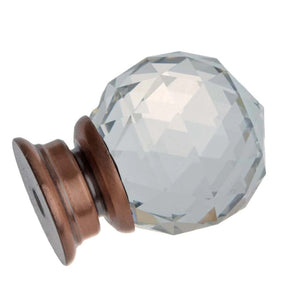 32mm (1.25") Oil Rubbed Bronze Base Classic Crystal Cabinet Knob