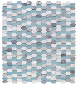 Elysium Tiles Montage Sky 12.5" x 13.25" Mosaic Tile