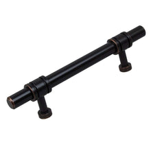 Load image into Gallery viewer, 95mm (3.75&quot;) Center to Center Matte Black Barrel Ring Bar Pull Solid Cabinet Hardware Handle
