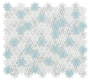 Elysium Tiles Daisy Blue 10" x 11.25" Mosaic Tile