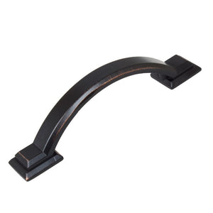 76mm (3") Center to Center Matte Black Arched Square Pull Cabinet Hardware Handle