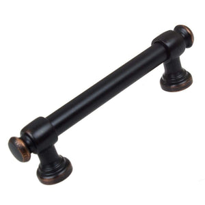 95mm (3.75") Center to Center Oil Rubbed Bronze Classic Euro Bar Pull Cabinet Hardware Handle