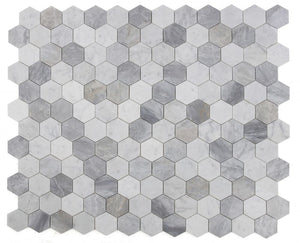 Elysium Tiles Hexagon City Grey 10.25" x 11.75" Mosaic Tile