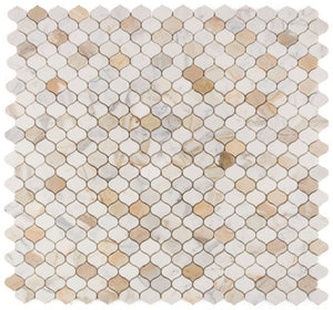 Elysium Tiles Water Drop Calacatta Gold Honed 11" x 11" Mosaic Tile