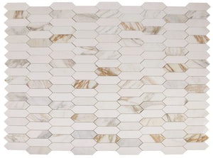 Elysium Tiles Elongated Hex Calacatta Polished 11.75" x 15" Mosaic Tile