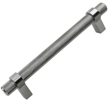 Load image into Gallery viewer, 127mm (5&quot;) Center to Center Satin Nickel Knurled European Solid Steel Bar Pull Cabinet Hardware Handle
