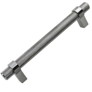 127mm (5") Center to Center Satin Nickel Knurled European Solid Steel Bar Pull Cabinet Hardware Handle