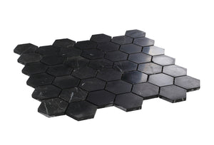 Elysium Tiles Hexagon Marquina 11.75" x 12" Mosaic Tile