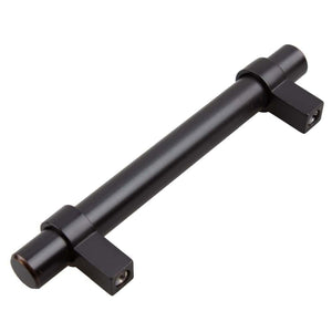 95mm (3.75") Center to Center Matte Black European Solid Steel Bar Pull Cabinet Hardware Handle