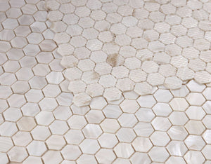 Elysium Tiles Pearl White Hexagon 11.5" x 11.75" Mosaic Tile