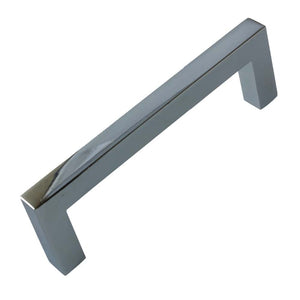 95mm (3.75") Center to Center Polished Chrome Solid Square Bar Pull Cabinet Hardware Handle