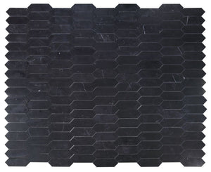 Elysium Tiles Elongated Hex Marquina 11.75" x 15" Mosaic Tile