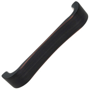 114mm (4.5") Center to Center Oil Rubbed Bronze Smooth Curved Flat Cabinet Pull Handles