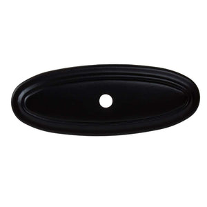 76mm (3") Matte Black Classic Thin Oblong Cabinet Backplate