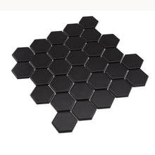 Load image into Gallery viewer, Total Home Distributors Matte Black Hexagon 12&quot; x 12&quot; Mosaic Tile
