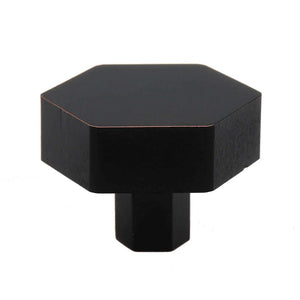 38mm (1.5") Matte Black Solid Hexagon Cabinet Knob