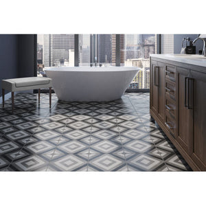 Bedrosians Chateau Collection Canvas, Smoke and Midnight Honed 12" x 12" Porcelain Tile (9.79 ft² Per Box)