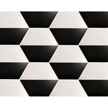 Load image into Gallery viewer, Ottimo Ceramics Neo LJ022 Black &amp; White Halves 8&quot; x 9&quot; Mosaic Tile
