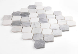 Elysium Tiles Water Drop Silver Grey 10.75" x 11" Mosaic Tile