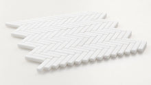 Load image into Gallery viewer, Elysium Tiles Herringbone Mini Thassos 10.5&quot; x 11&quot; Mosaic Tile
