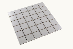 Total Home Distributors Porcelain Mosaics Collection Matte Grey Square 12" x 12" Mosaic Tile