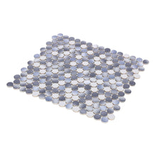 Load image into Gallery viewer, Elysium Tiles Penny Round Gradient Grey Glossy 11.5&quot; x 12.25&quot; Mosaic Tile
