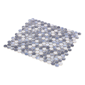 Elysium Tiles Penny Round Gradient Grey Glossy 11.5" x 12.25" Mosaic Tile