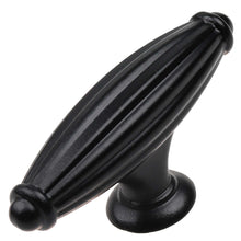 Load image into Gallery viewer, 63.5mm (2.5&quot;) Matte Black Fluted Cabinet Hardware T-Knob
