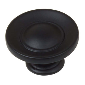 25.5 mm (1") Matte Black Small Classic Round Ring Button Cabinet Knob
