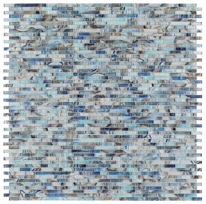 Elysium Tiles Linear Shell Blue 11.75" x 12" Mosaic Tile