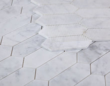 Load image into Gallery viewer, Elysium Tiles Elongated Hex Carrara Honed 11.75&quot; x 15&quot; Mosaic Tile
