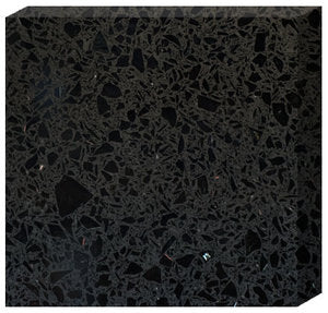 Qortstone Assorted Series Black Glitter 126" x 63" Quartz Slab
