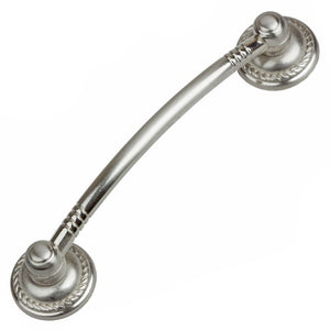 95mm (3.75") Center to Center Satin Nickel Rustic Rope Bow Pull Cabinet Hardware Handle