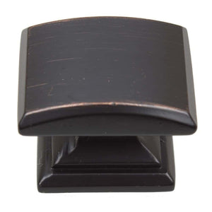 32mm (1.25") Matte Black Domed Convex Square Cabinet Knob