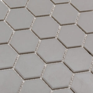 Total Home Distributors Matte Grey Hexagon 12" x 12" Mosaic Tile