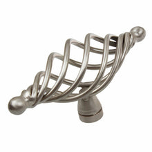 Load image into Gallery viewer, 85mm (3.375&quot;) Center to Center Satin Nickel Classic Oval Twisted Birdcage Cabinet Knob
