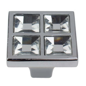 25.5 mm (1") Classic Square Crystal Cabinet Knob