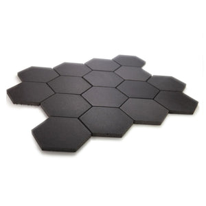Elysium Tiles Hexagon Basalt 10.25" x 11.75" Mosaic Tile
