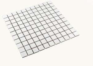 Total Home Distributors Porcelain Glazed Mosaics Collection Matte White Square 12" x 12" Mosaic Tile