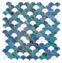 Load image into Gallery viewer, Elysium Tiles Newport Scale Ocean 9.5&quot; x 9.75&quot; Mosaic Tile

