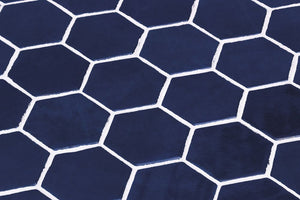 Elysium Tiles Hexagon Zelik XL Blue 11.25" x 11.25" Mosaic Tile