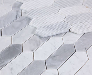 Elysium Tiles Elongated Hex Dusk 11.75" x 15" Mosaic Tile