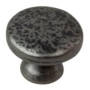 28.5 mm (1.125") Weathered Nickel Round Rustic Hammered Cabinet Knob