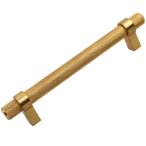 127mm (5") Center to Center Satin Nickel Knurled European Solid Steel Bar Pull Cabinet Hardware Handle