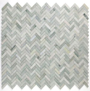 Elysium Tiles Herringbone Green 11" x 12.5" Mosaic Tile